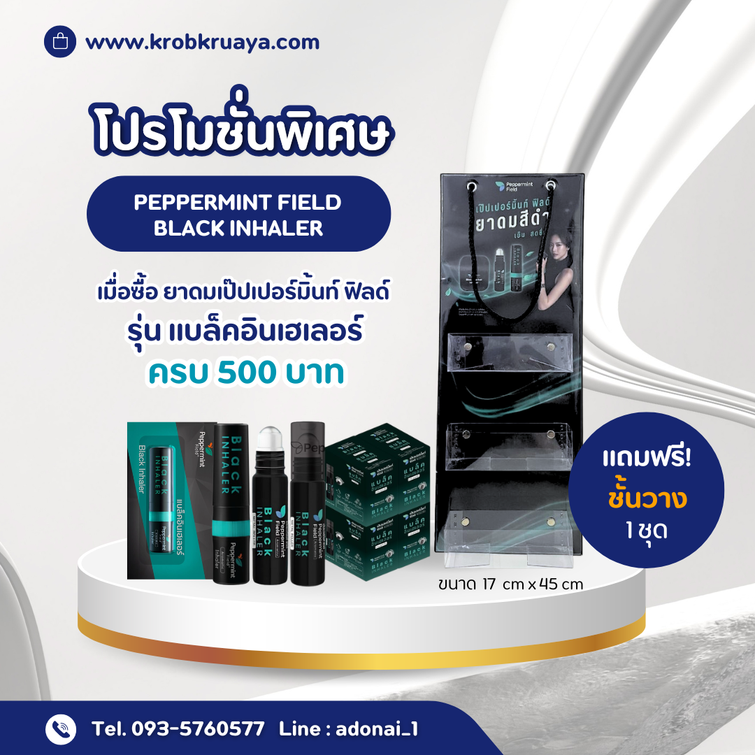 ยาดมเป๊ปเปอร์มิ้นท์ ฟิลด์ รุ่น แบล็คอินเฮเลอร์
